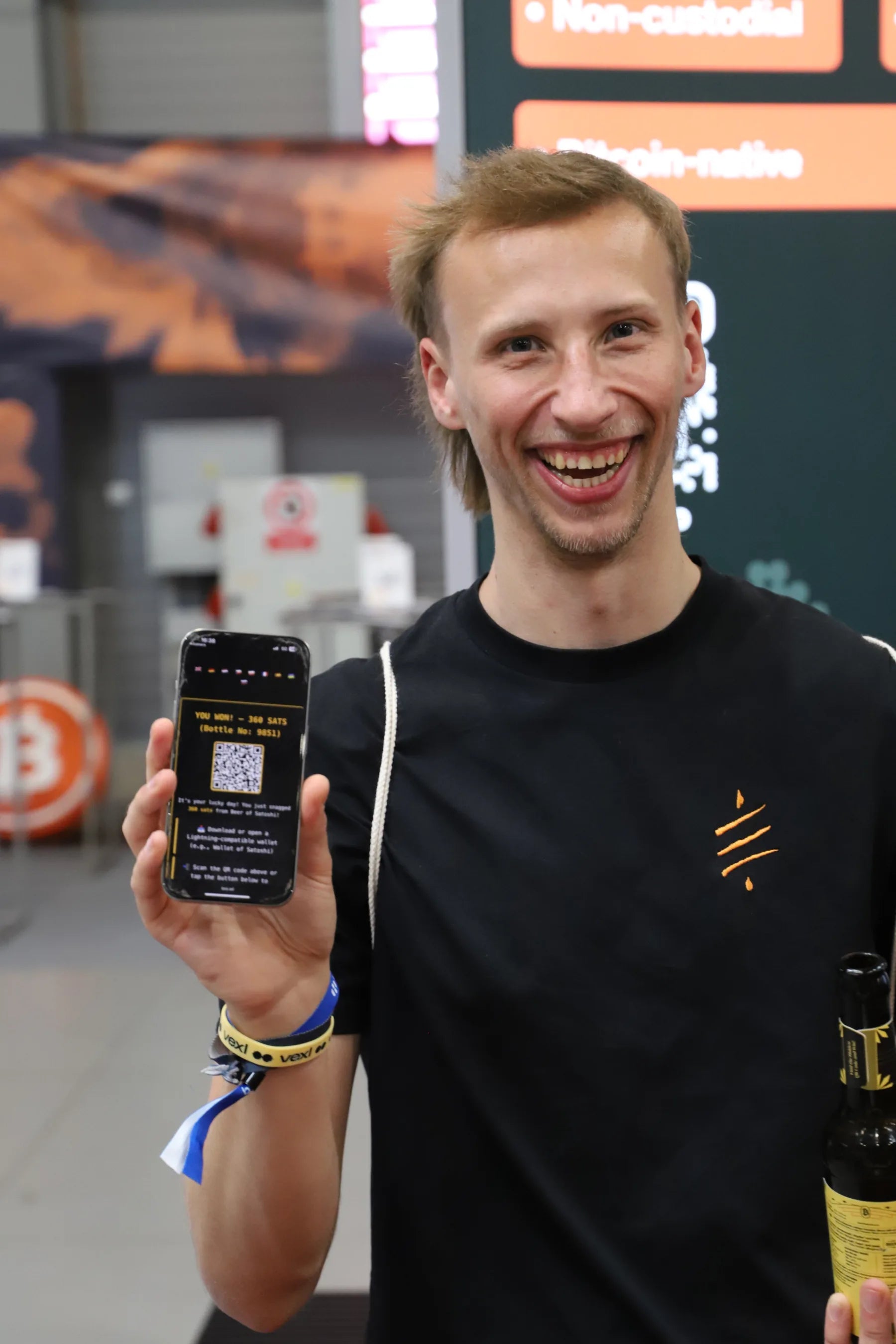 Public Beer of Satoshi leaderboard displayed on a screen
