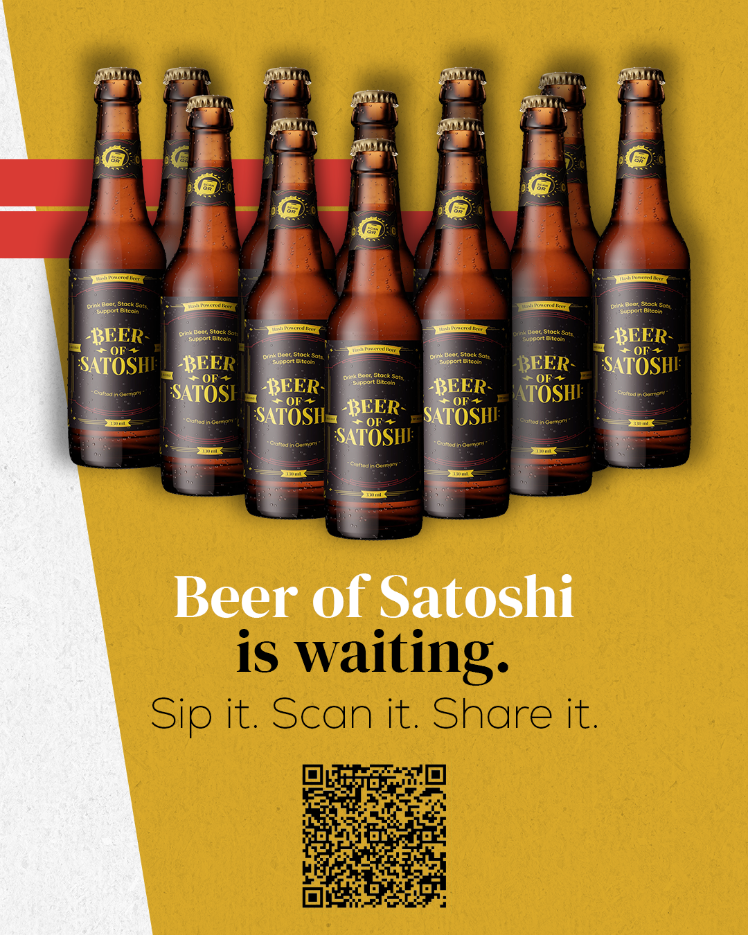 Beer of Satoshi Genesis Lager bottles