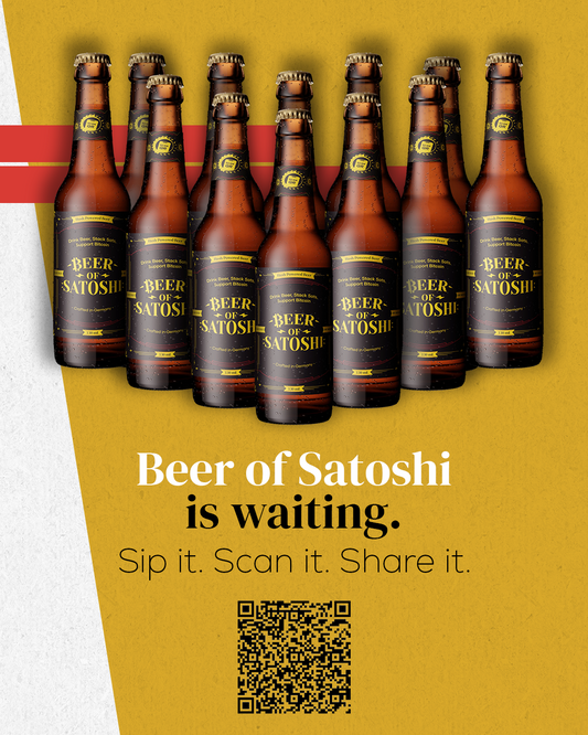 Beer of Satoshi Genesis Lager bottles