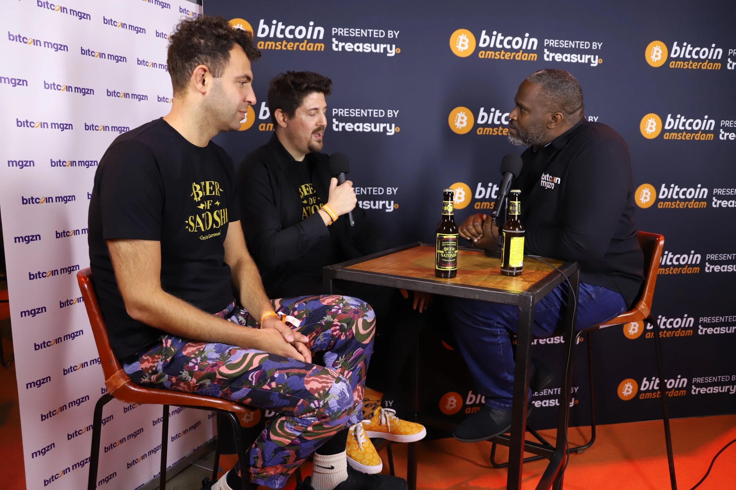 Beer of Satoshi speaking with Bitcoin Magazine at Bitcoin Amsterdam